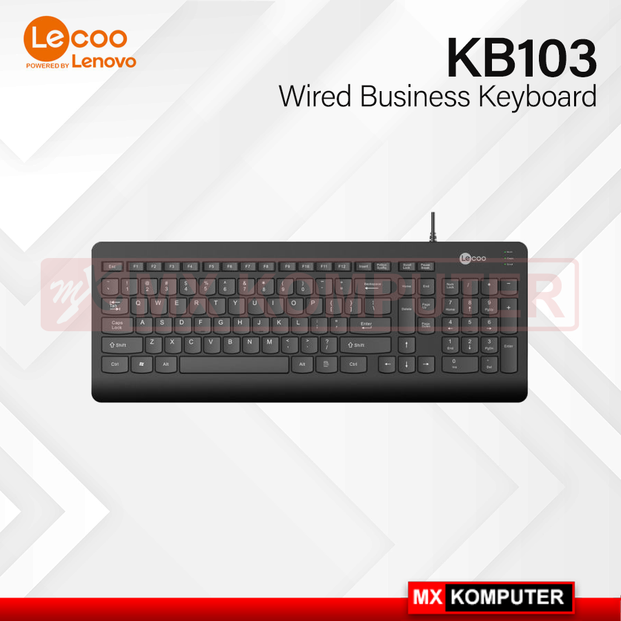 Lenovo Lecoo Keyboard Wired USB Kabel 104 Keys For Office – KB103 | MX ...