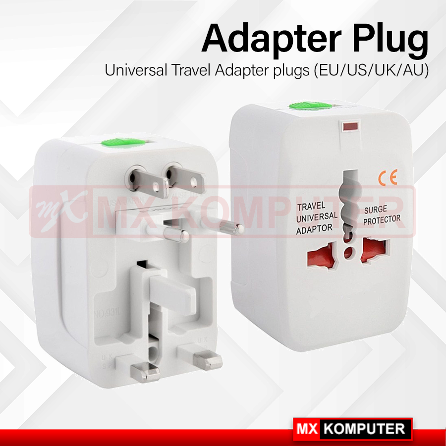 Universal Travel Adapter EU AU UK US Plug Colokan Cteker Stop Kontak ...