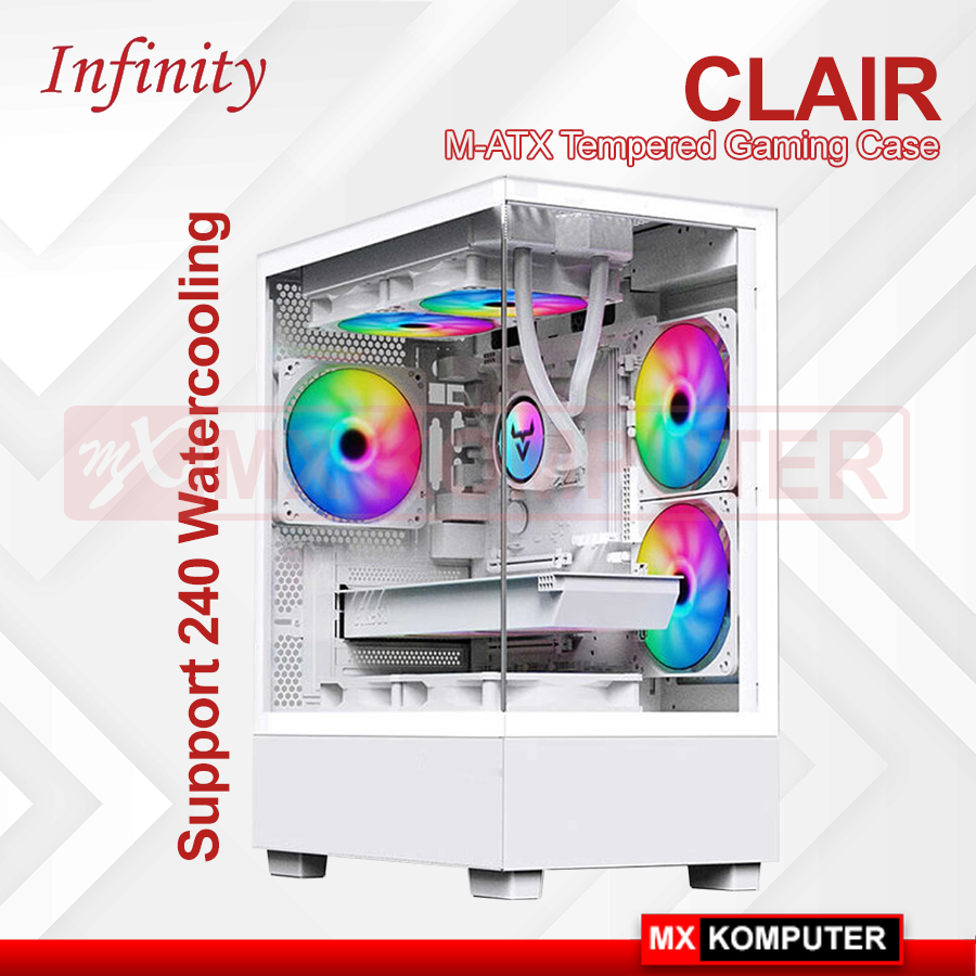 Casing Infinity Clair Tempered Glass Gaming MATX | MX Komputer Jogja