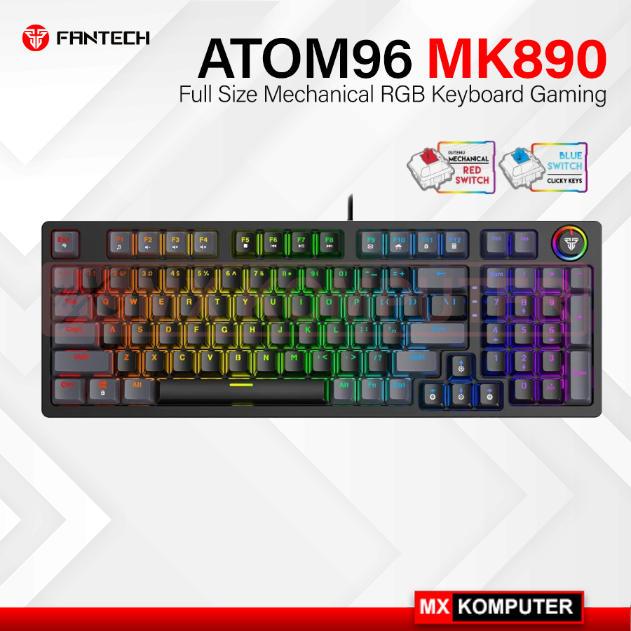 Fantech Atom96 MK890 RGB Keyboard Gaming Mechanical 96 Keys Black | MX ...