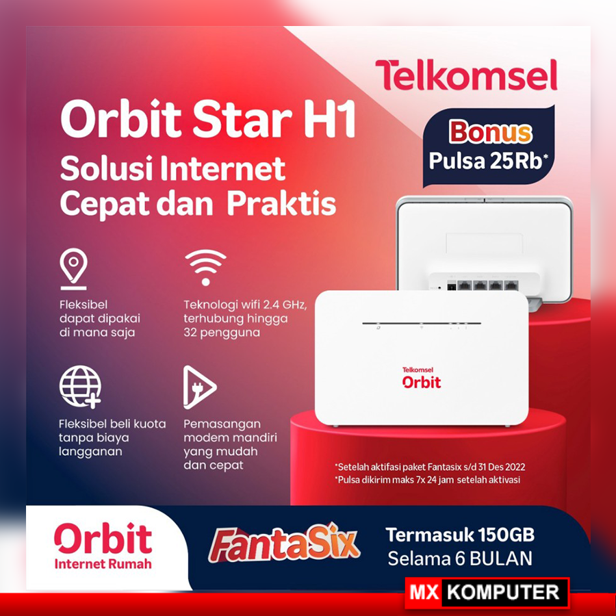 Telkomsel Orbit Star H1 Modem WiFi 4G | MX Komputer Jogja