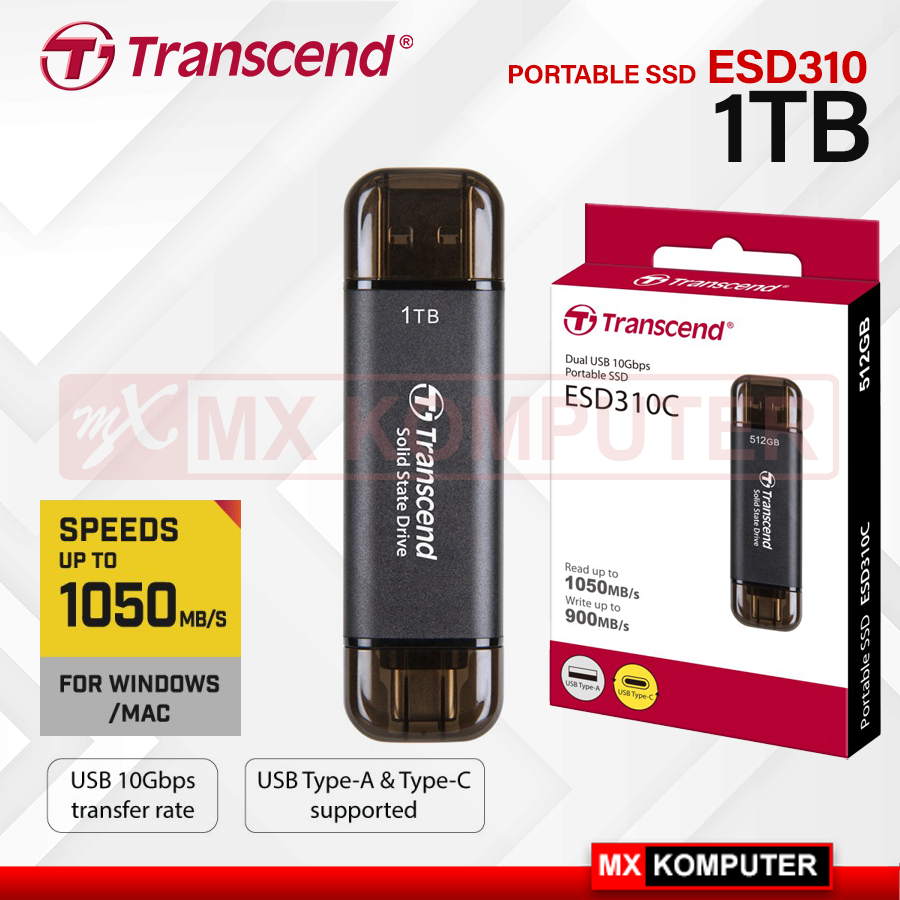 Transcend External SSD ESD310 1TB | MX Komputer Jogja
