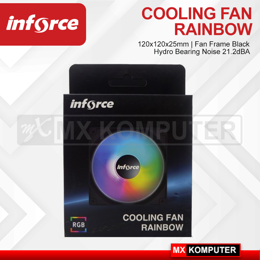 INFORCE COOLING FAN CASING 12 CM RGB RAINBOW | MX Komputer Jogja