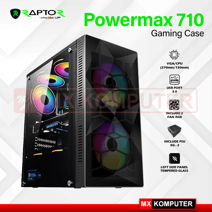 Casing Gaming Raptor Casing Gaming Raptor Powermax 710 | MX Komputer Jogja