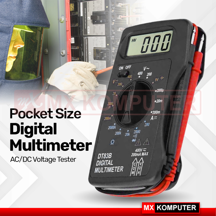 Pocket Size Digital Multimeter AC/DC Voltage Tester | MX Komputer Jogja