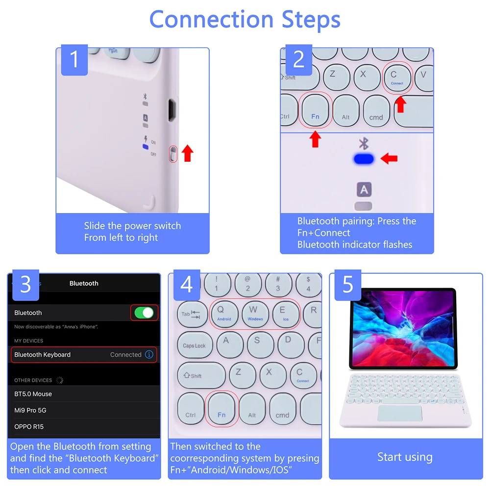 Keyboard Wireless Bluetooth with Touchpad | MX Komputer Jogja