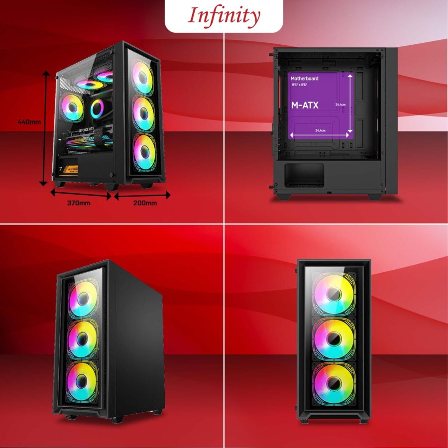 Casing PC INFINITY VESTA V4 Micro ATX Case Tempered Glass | MX Komputer ...
