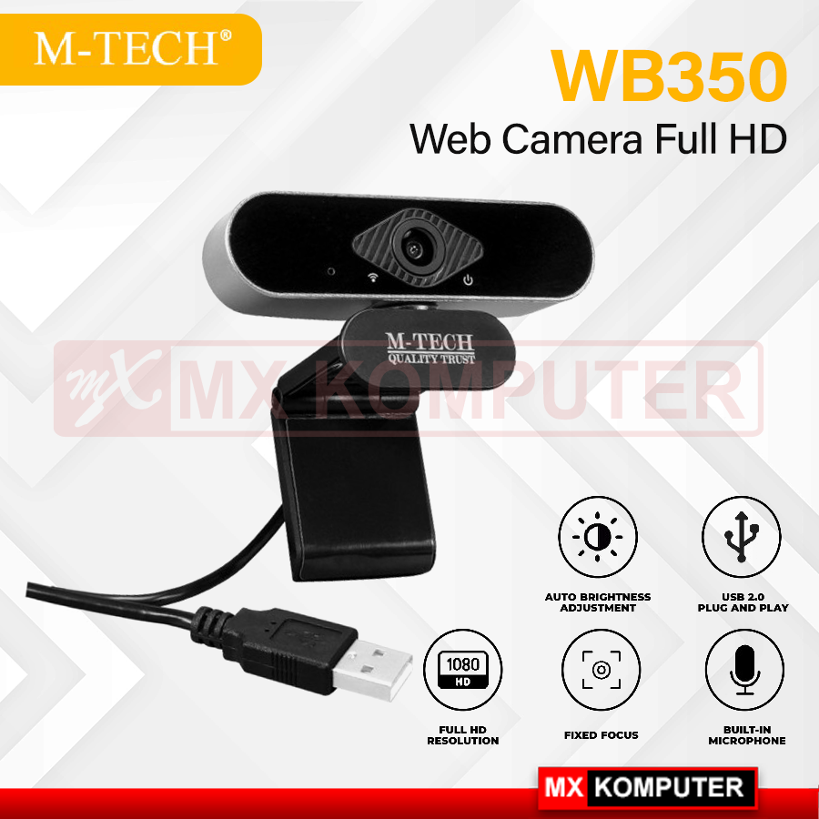Microtech Camera M-Tech WB350 Webcam Camera Full HD 1080P with Microphone MTECH | MX ...