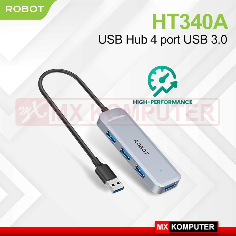 ROBOT USB Hub HT340A 4 port USB 3.0 High Performance | MX Komputer Jogja
