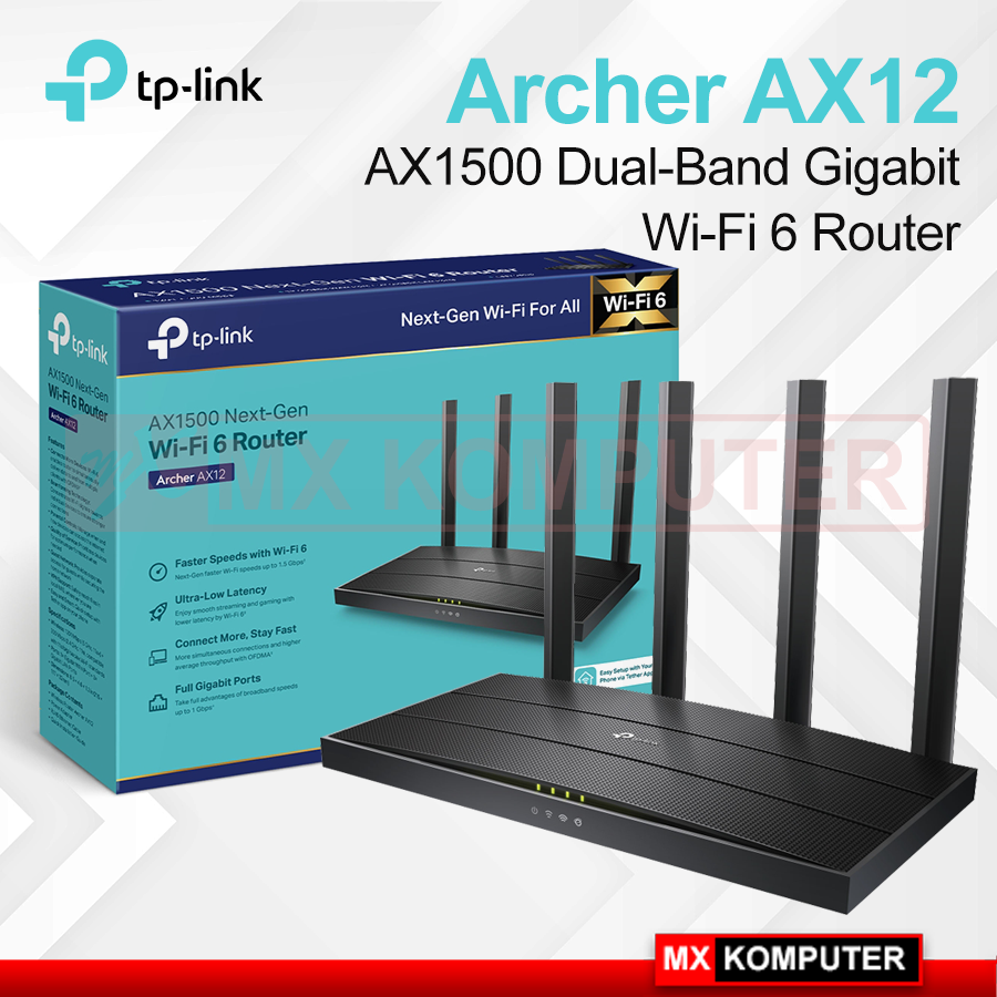 Ax1200 Router TP-Link Archer AX12 AX1500 Wi-Fi 6 Dual-Band Gigabit Router AX 12 | MX ...