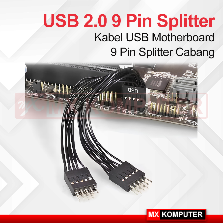 Kabel Splitter USB 9 Pin Motherboard Internal Extension Cable 1 Female ...